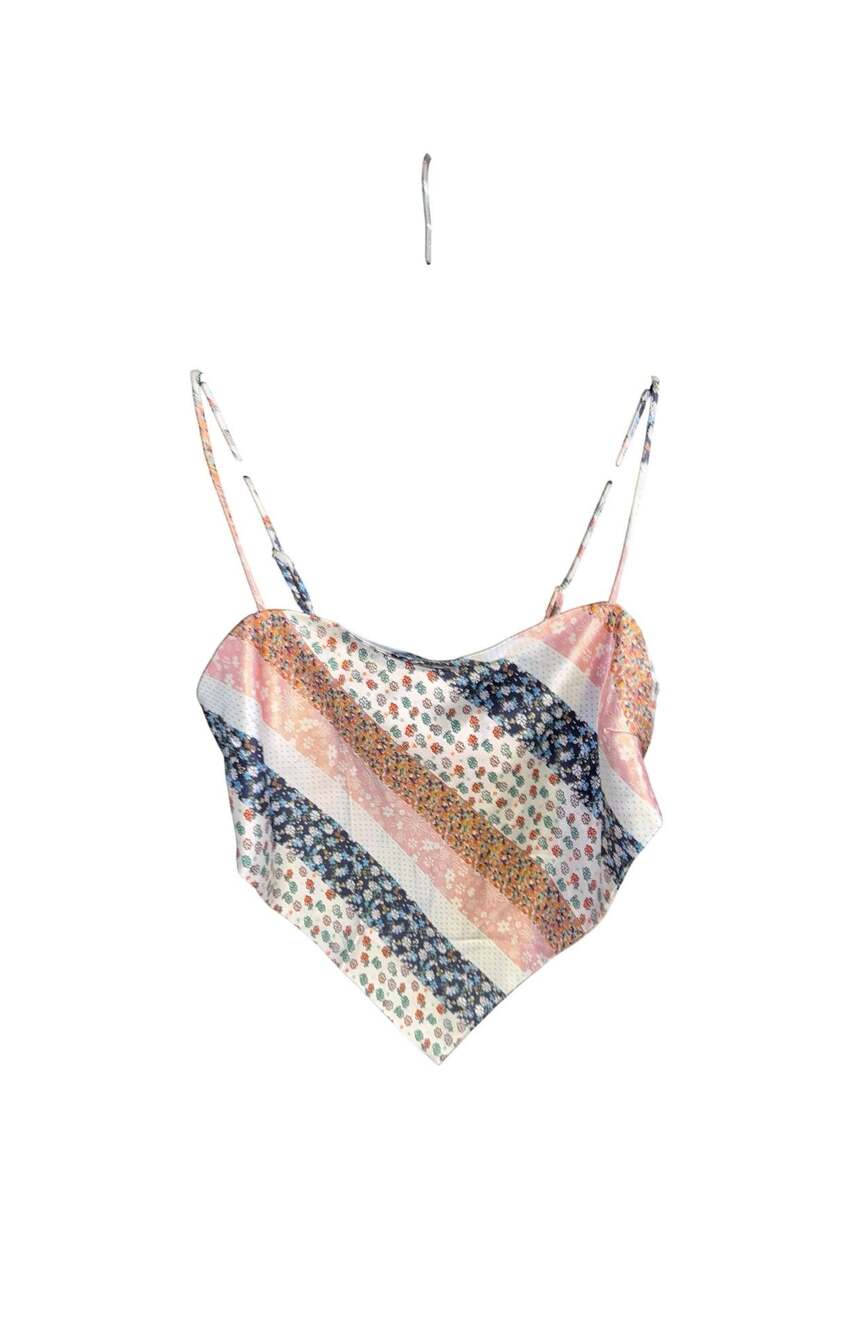 Princess Polly Chelina Multi-Colored Floral Scarf Hem Crop Top